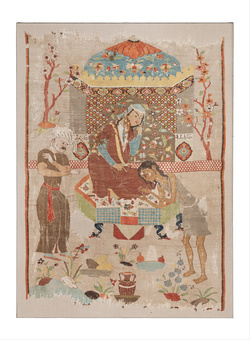 Silk Tapestry Depicting the story of Leila and Majnun